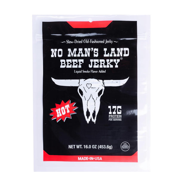 No Mans Land Premium Beef Jerky | 17G High Protein Slow-Dried Beef