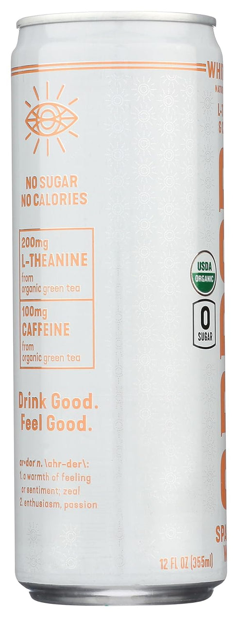 12 Oz Ardor, Water Sparkling Energy White Peach Organic, Fl