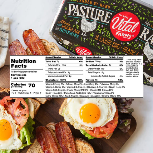 18 Count Vital Farms, Eggs Pasture Raised Large