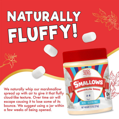 7.5 oz ChocZero Sugar Free Marshmallow Spread, Keto Friendly, Gluten Free, No Sugar Alcohols, Jar