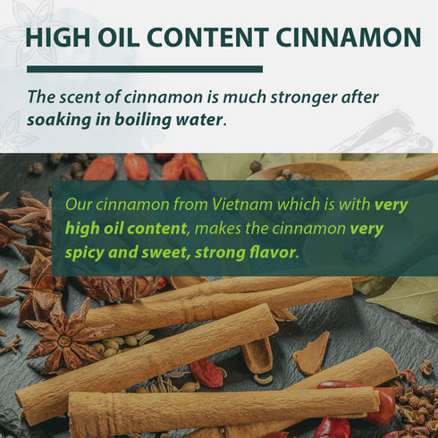 Soeos Cinnamon Sticks Whole, 100% Raw, Non-GMO, Kosher Certified, 16 oz