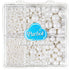 White Pearl Sprinkles for Cake Decorating, 4 Sizes Sugar 130g/4.6oz, Cupcake, Ice