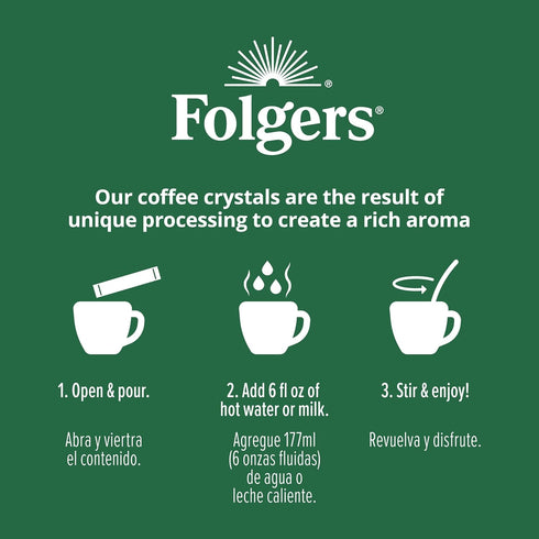 Packets, 6 Count Folgers Classic Decaf Instant Coffee Crystals