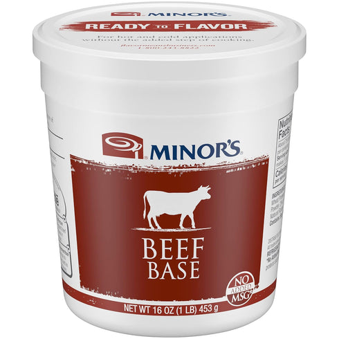 0 16 oz (Pack 3) Minor's Beef Base, Great for Soup Broth and Sauces, Grams Trans Fat, No Added MSG, Tub