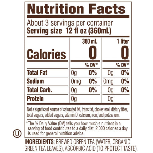 12 Pack, 1 Tejava Origins Hojicha Green Iced Tea, Liter Glass Bottles, Unsweetened, USDA Organic, Non-GMO, Kosher, No