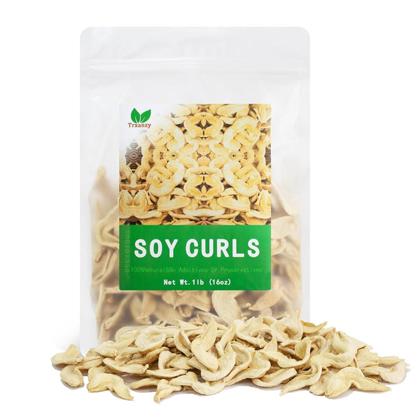 Premium Quality Soy Curls, 1 lb - High Protein, Gluten-Free, Vegan Meat