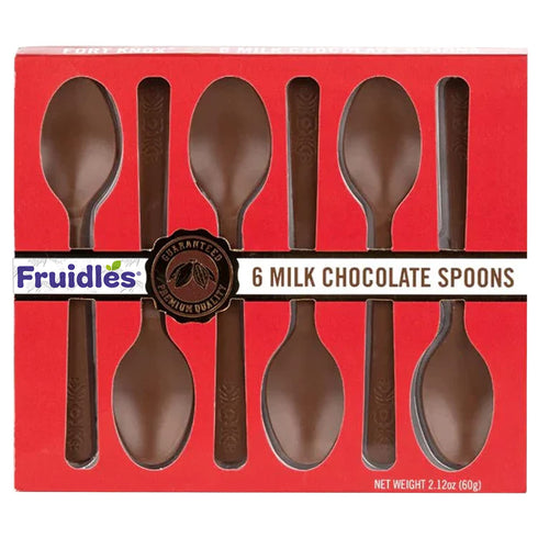 2.12 Oz (6 (Single-Pack) Fruidles Milk Spoons, Candy Hot Stirring, Gourmet Milk Cocoa Stirrers, Non-GMO, Dairy, Spoons