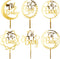 6Pcs Oh Baby Cake Topper, Gold Acrylic Baby Shower Cake Decorations for Birthday Party Supplies