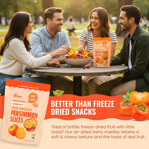 Persimmon 16 Oz, Pack 2 Persimmons Whitney Jordan Naturals Air-Dried Slices of - Dried Fruit Snack Made from Real - No