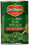 Del Monte No Salt Added Leaf Spinach 13.5 oz Cans (Pack of