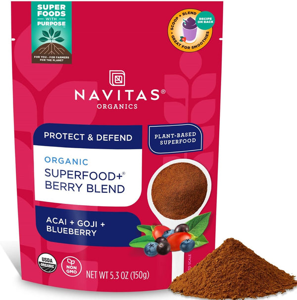 Navitas Organics Superfood+ for Immune Support (Acai + Goji + Blueberry), Bag,