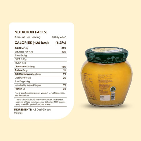 A2 500ML Anveshan Gir Cow Ghee | Grass-Fed | Pasture-Raised | Gut Friendly | Keto Friendly | High Smoke Point |