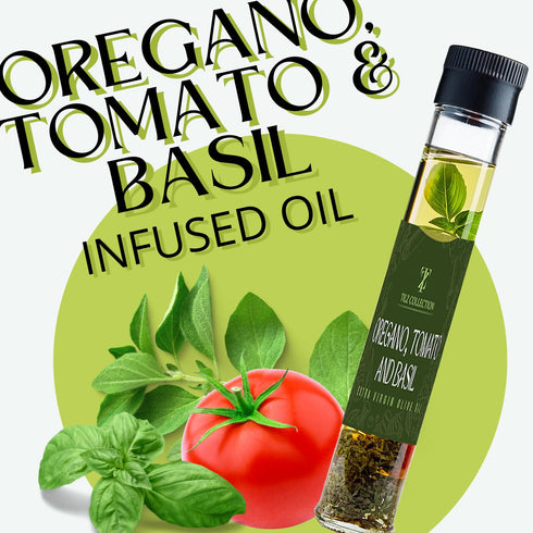 TILZ COLLECTION Set -6x40ml set, Set Tilz Infused Olive Oil Gift Flavoured, Cooking Oil/Bread dipping oils gift |Basil