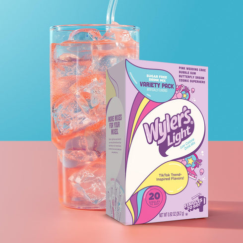Packets, Pack, 20 Count (Pack 1) Wyler's Light Singles to Go Powder Variety Watertok Fun Flavors, Pink Wedding Cake