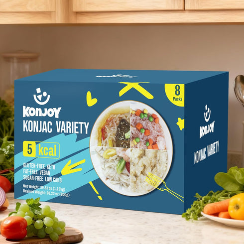 Pack, 8 Pack 5 KONJOY Konjac Shirataki Noodle Variety Spaghetti, Fettuccine, Rice, Angel Hair, Low Carb Keto Pasta