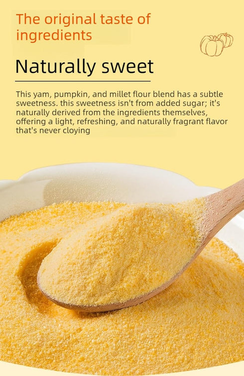 500g Yam Pumpkin Millet Powder, Jar, Natural Grain Breakfast Drink, Instant Rice Paste, Easy to Brew, Smooth & Sweet