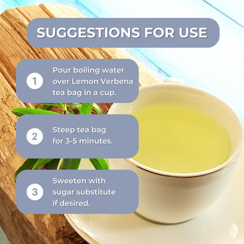25 Lemon Verbena Teabags of Cedron Herbal Tea All Natural Lemon Beebrush from Peru Used to Add Lemon Flavor in Cooking