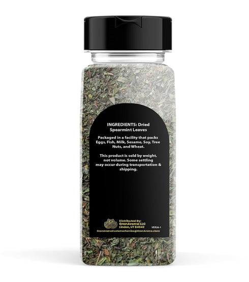 2.8 oz, GranAroma Dried Spearmint Leaves, Refreshing & Aromatic, Drinks & Teas, Crisp Herb