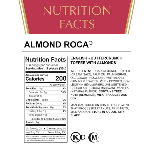 Almond Roca (Pack 2),1.87 Buttercrunch Toffee with Chocolate and Almonds of pounds