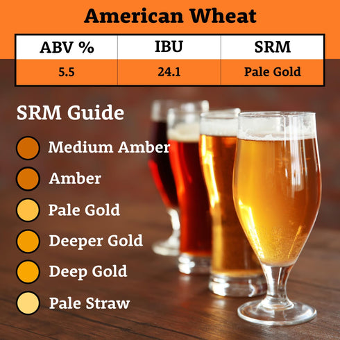 5 My Brew Supply American Wheat Brewing Kit | American Wheat & Pilsner Malt | Caramel Grain | Kent Goldings & Columbus