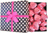 Valentines Chocolate Raspberry Cremes Hearts Pokodots Gift Box by It's Delish Valentines Day Gift - Pink Foil Wrapped