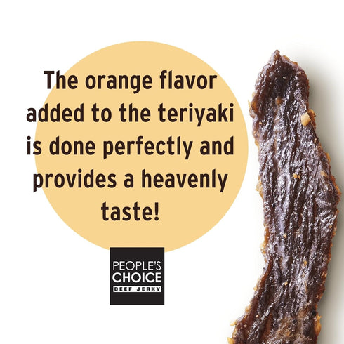 8g 1 (16 oz) Peoples Choice Beef Jerky Tasting Kitchen Orange Honey Teriyaki Sweet & Savory Protein Made in USA Pound