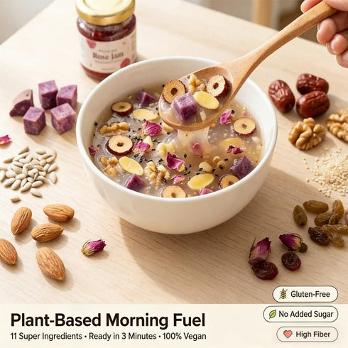 xapuo 5 Packs 90g, Rose Eight Treasures Almond Tea Mix, X Instant Brew, Ideal For Breakfast, Afternoon, Snack & Late