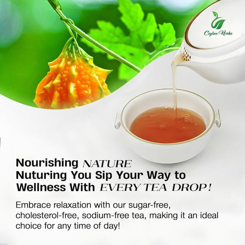 CEYLON HERBS 100g -100% Wild Cerasee Cut and Shifted Pure Organic Wild-Crafted Well-Cleaned for Herbal Tea Whole
