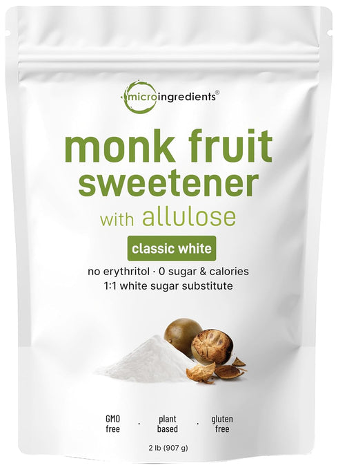 Monk Fruit Sweetener with Allulose, 2 lbs | No Erythritol | No