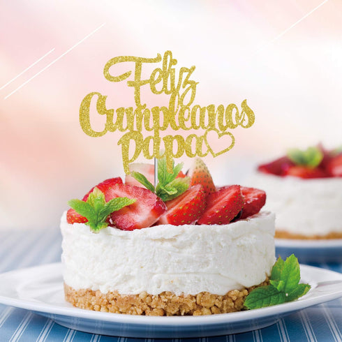 Feliz Cumpleanos Papa Cake Topper, Happy Father's Day Birthday Party Supplies Decoration