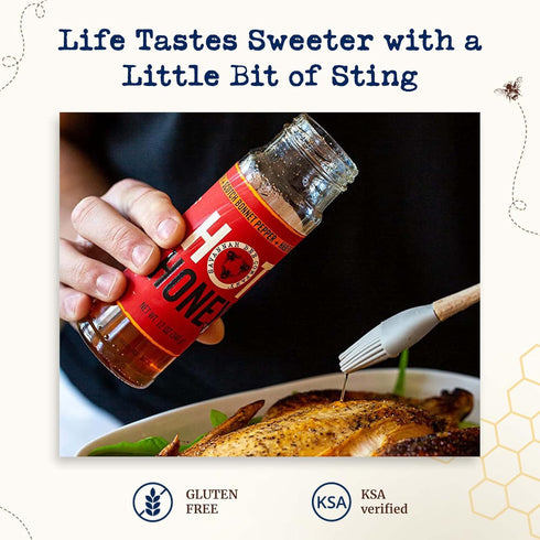 Savannah Bee Company Sweet and Spicy Honey Hot Sauce, 100% Pure, Gluten Free, 12 oz, Infused with Wildflower Honey
