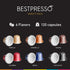 120 Pack Bestpresso Coffee for Nespresso Original Machine Aluminum pods Certified Genuine Espresso Variety mix Flavored