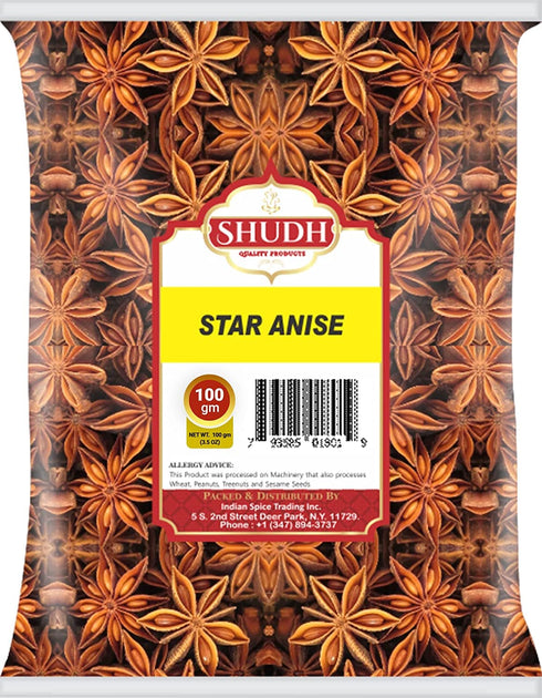 jimidar 100 gm(3.5oz), Shudh Star Anise Whole Chinese Star Anise, Sun Dried Anise Star Spice, Anis Estrella/Badian