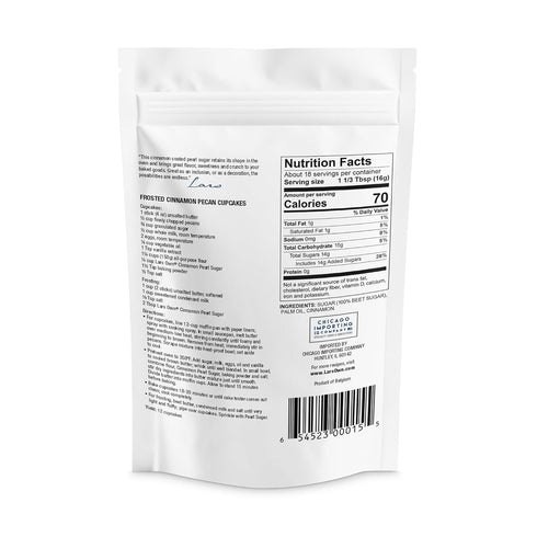 2-Pack, 10-oz Lars Own Cinnamon Pearl Sugar Resealable Pouch Warm Spice Crunch for Baking Oven-Safe Inclusion