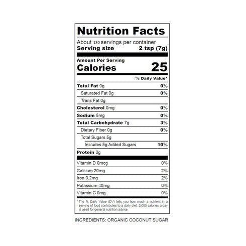 2 (Pack 1) Big Tree Farms Organic Brown Coconut Sugar - Coconut Palm Sugar, Unrefined, Fine Crystals, Cane Sugar