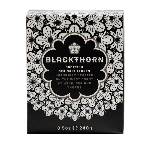 8.5oz (Pack 1) Blackthorn Scottish Gourmet Sea Salt Flakes - Natural and Unrefined, Box