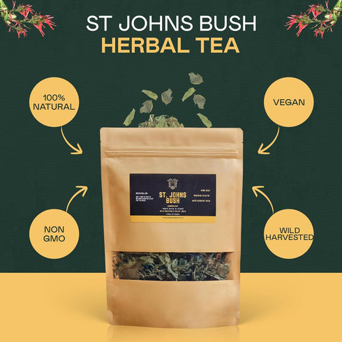 RICH SOL FOODS 44g St. Johns Bush Hormone Balance tea for Women, Menstrual Cramp Relief, PCOS and Fibroid Support