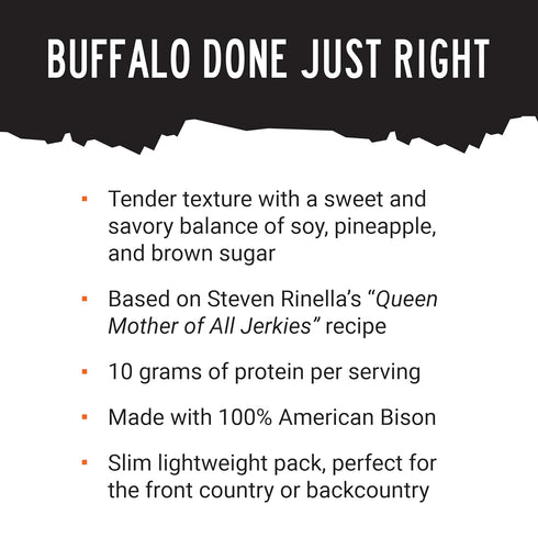 100% Pack MeatEater American Buffalo Bison Jerky | Hawaiian Teriyaki | Premium Ingredient Beef Jerky Protein Snack Made