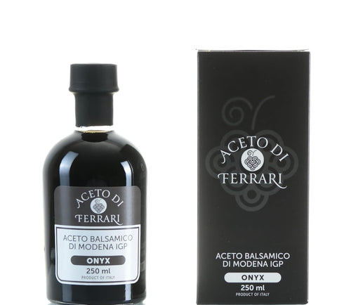 250ml Aceto Di Ferrari Onyx Label Italian Balsamic Vinegar of Modena, Italy, IGP Certified, bottle