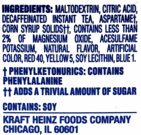 12-Quart (Pack 5) Crystal Light Decaf Lemon Iced Tea Natural Flavor Drink Mix, Canister