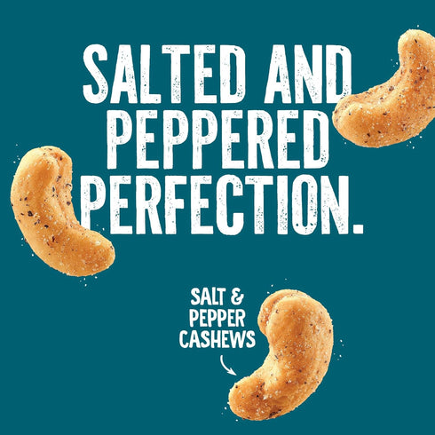 (1-Pack) 5 Oz Emerald Nuts Salt and Pepper Seasoned Cashews | Resealable Bag | Kosher Certified, Non-GMO, Contains No