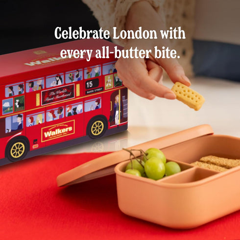 Commemorative 8.8 Oz Walker's Shortbread London Bus Tin, All-Butter Shortbread Cookies