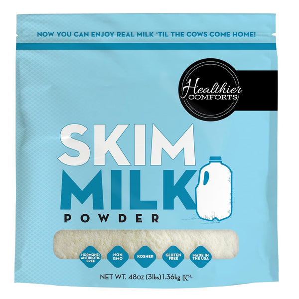 Healthier Comforts Skim Milk Powder | Fat Free, Shelf Stable | Kosher,