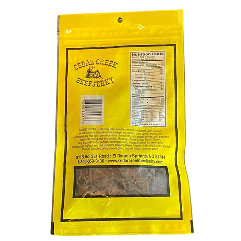 Cedar Creek Beef Jerky 4oz Pack, , Air-Dried Thinly Sliced, No Artificial Preservatives, Grass-Fed & Grain-Finished