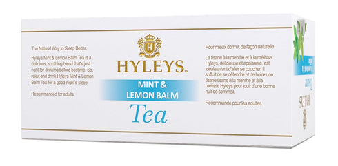 Hyleys Sleep Lemon Balm Herbal Tea - Relaxing Evening Blend, Caffeine-Free, 25 Tea Bags