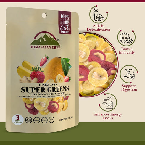 30g/each 10 Pack Packed Himalayan Chef Super Reds Freeze-Dried Fruit Cashew Nut Crisps, | Mix Superfood Fruits |