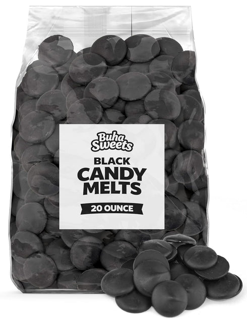 Buha Sweets Bulk Black Candy Melts 20 Ounce - Vanilla Flavor Baking & Candy