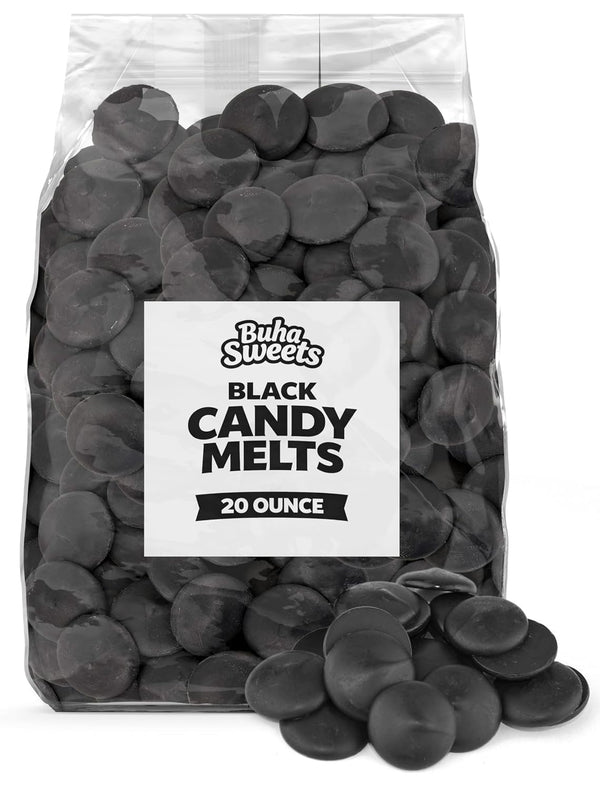 Buha Sweets Bulk Black Candy Melts 20 Ounce - Vanilla Flavor Baking & Candy