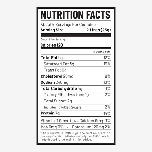 7g 5 oz. (Pack 8) Duke's Pork Hickory Peach BBQ Smoked Shorty Sausages, Protein Per Serving, Easter Basket Stuffer