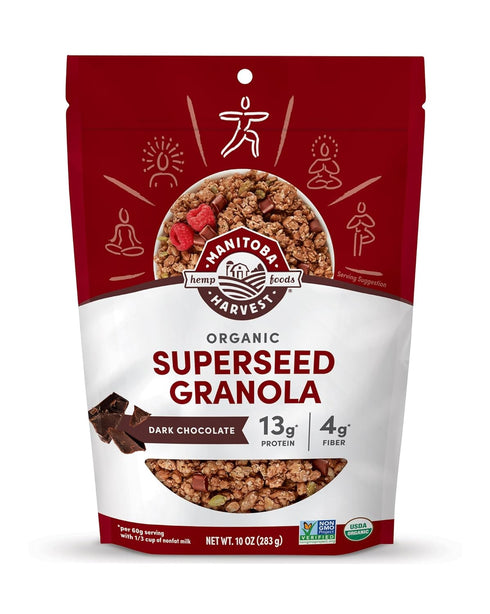 Manitoba Harvest Hemp Yeah Granola, Dark Chocolate, 10oz, with 13 g of